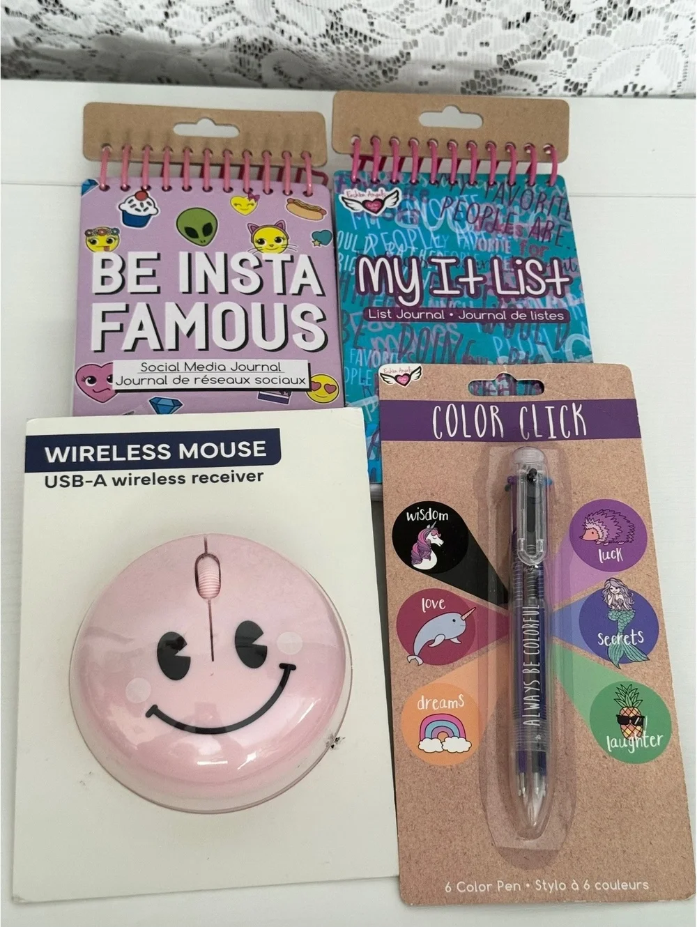 Fashion Angels Stationery Bundle – 2 Journals, Wireless Mouse & 6-Color Pen